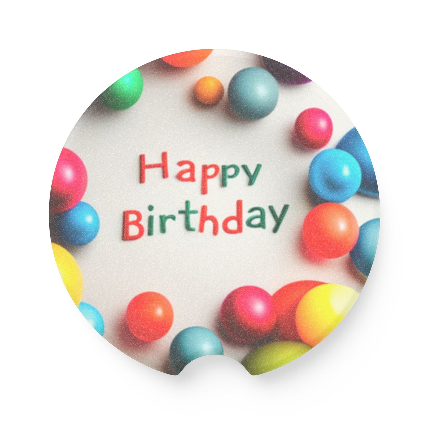 Happy Birthday Soapstone Car Coaster