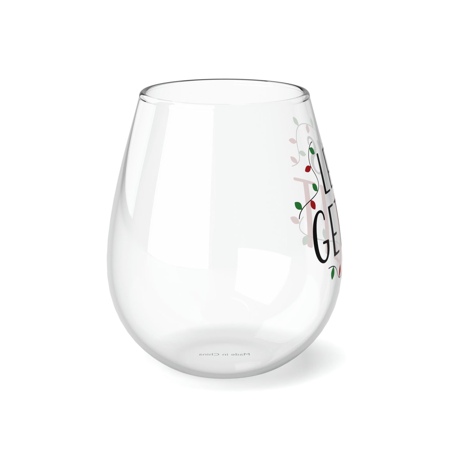 Let’s get Lit Wine Glass, Stemless Wine Glass, 11.75oz