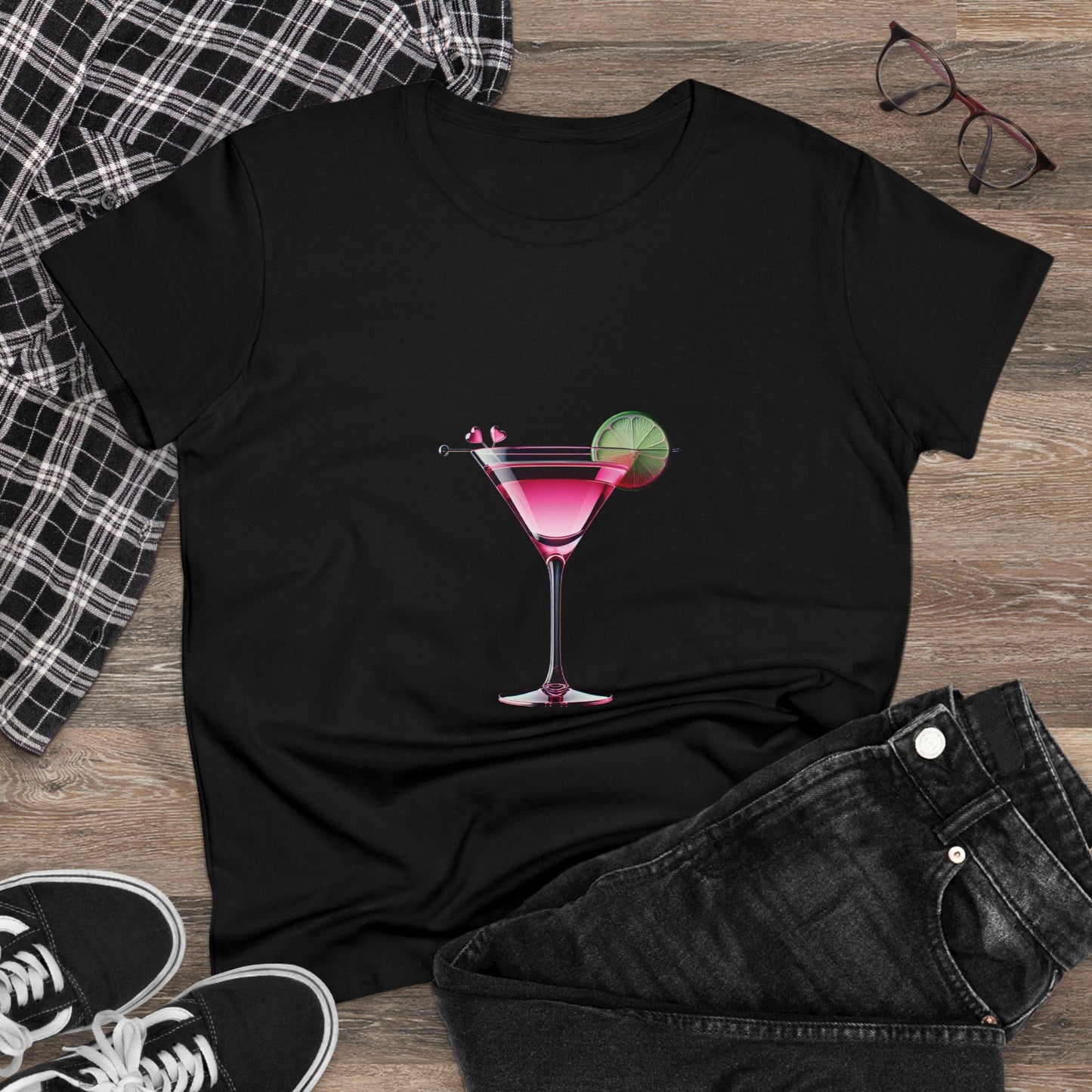 Cosmo Tee, Cocktail T-Shirt, Cosmopolitan Top - Cocktail Tees