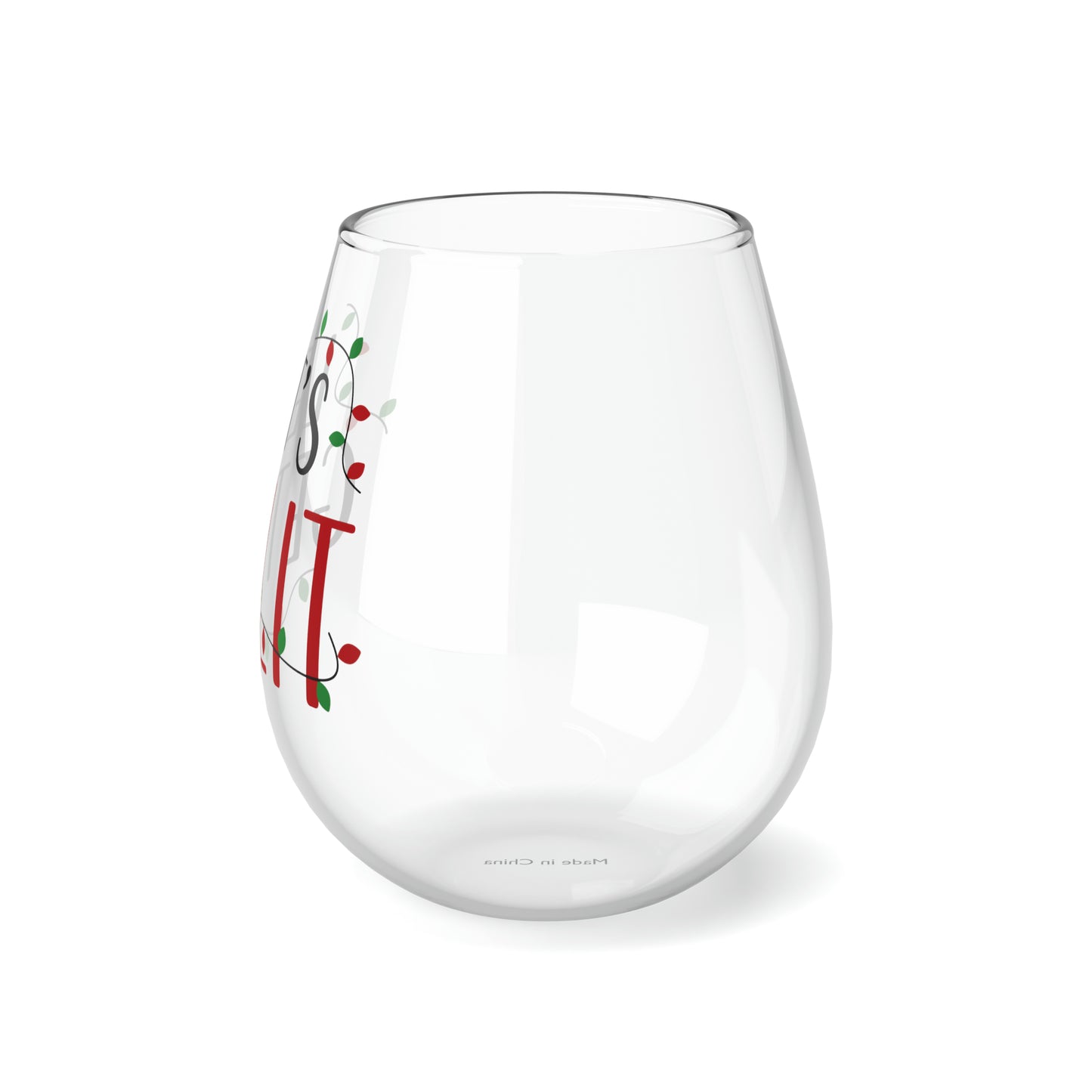 Let’s get Lit Wine Glass, Stemless Wine Glass, 11.75oz