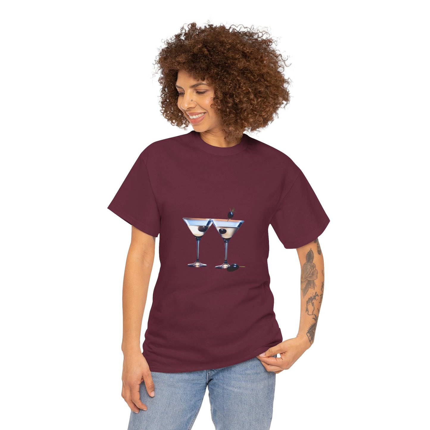 Martini Time top, Unisex Heavy Cotton Tee, Martini lover gifts
