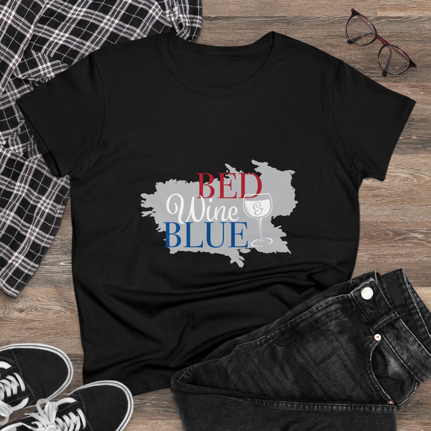Wine Tee | Red, Wine & Blue