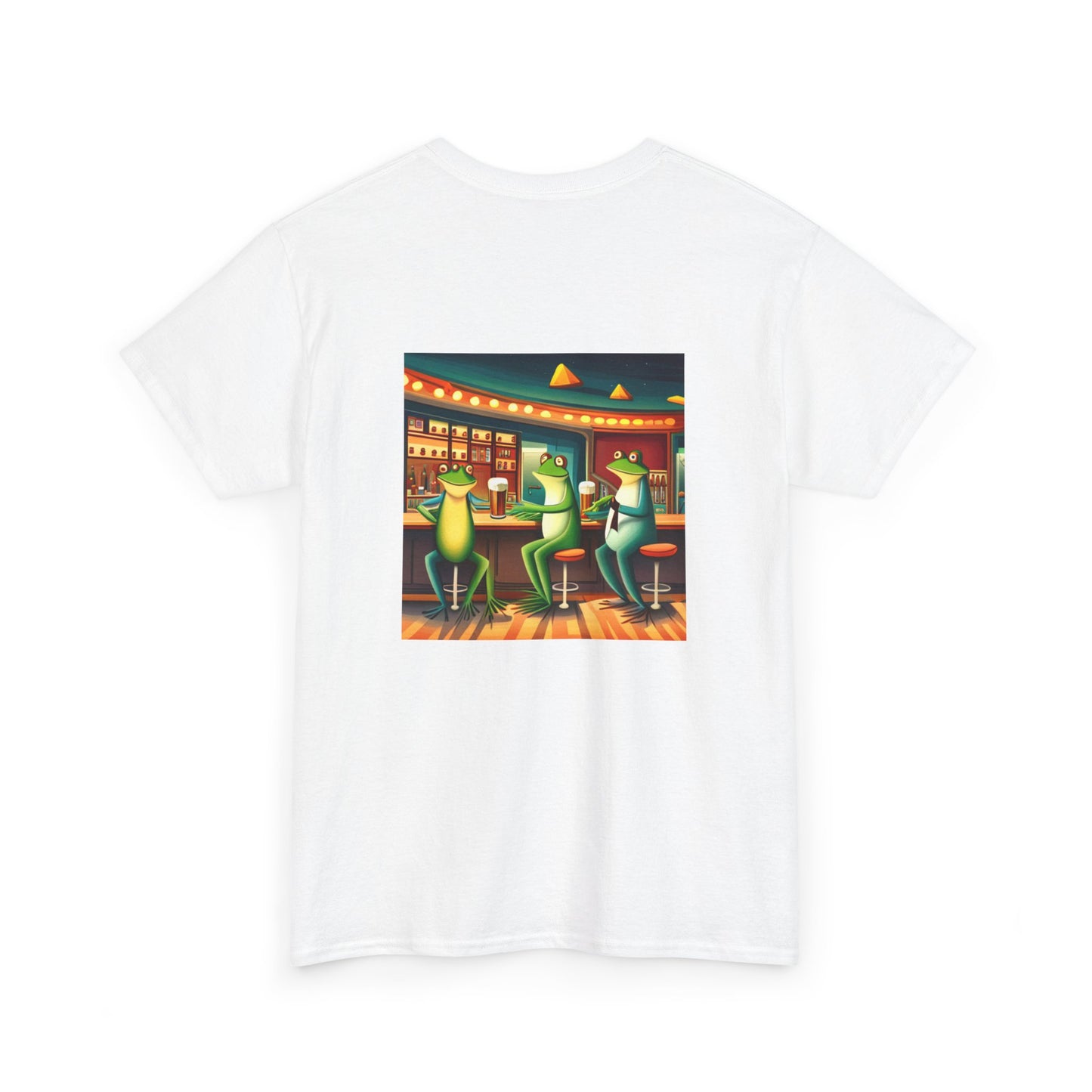 5 PM Frogs at a bar Heavy Cotton Tee, Frog shirt, funny tops, 5PM Frogs