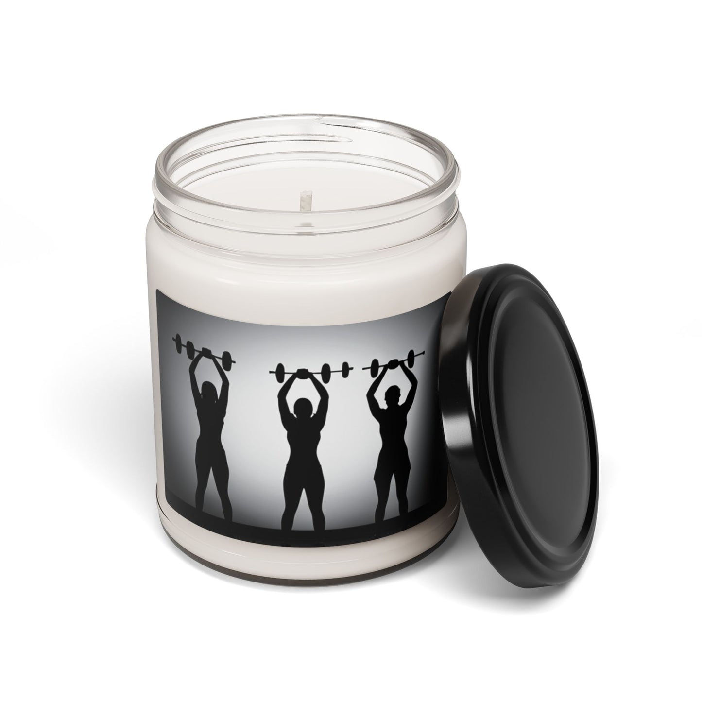 Workout Barbell Scented Soy Candle, 9oz | Weight Lifter Gift