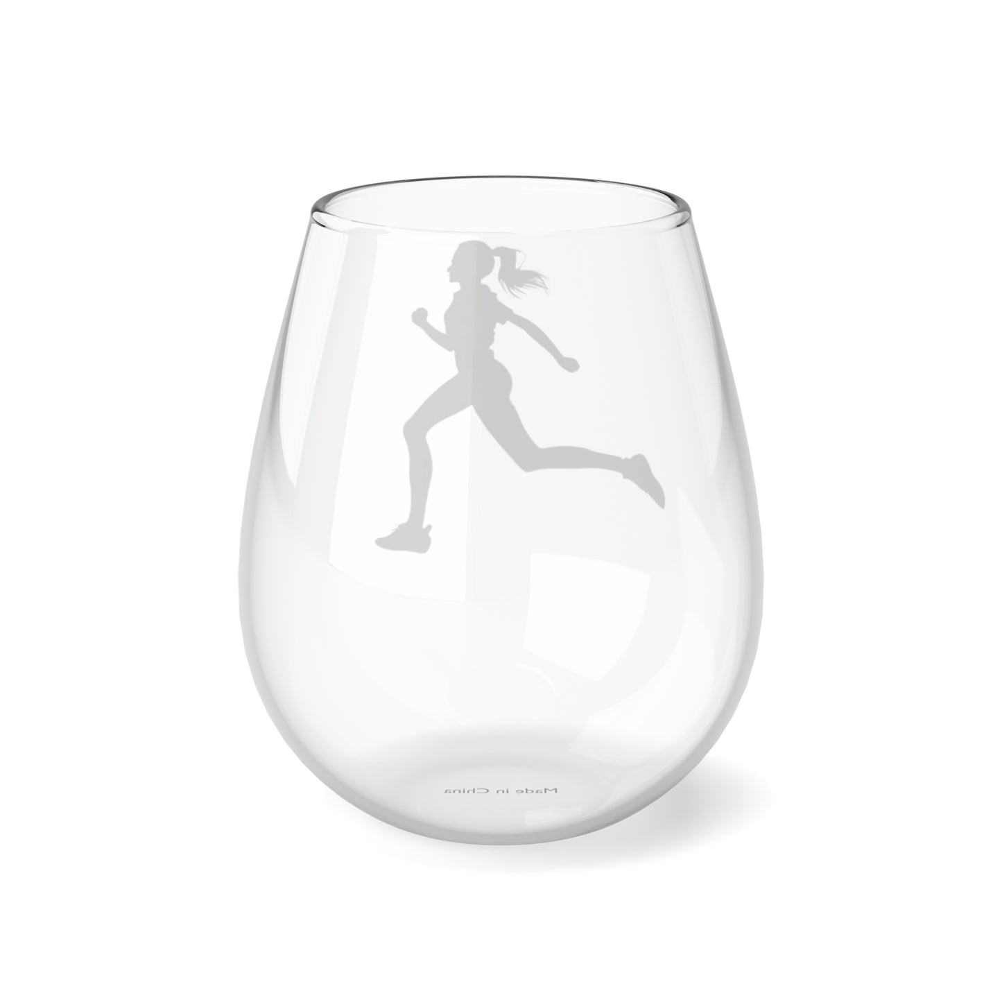 Runner Wine Glass, Stemless Wine Glass, 11.75oz, Runner Gifts