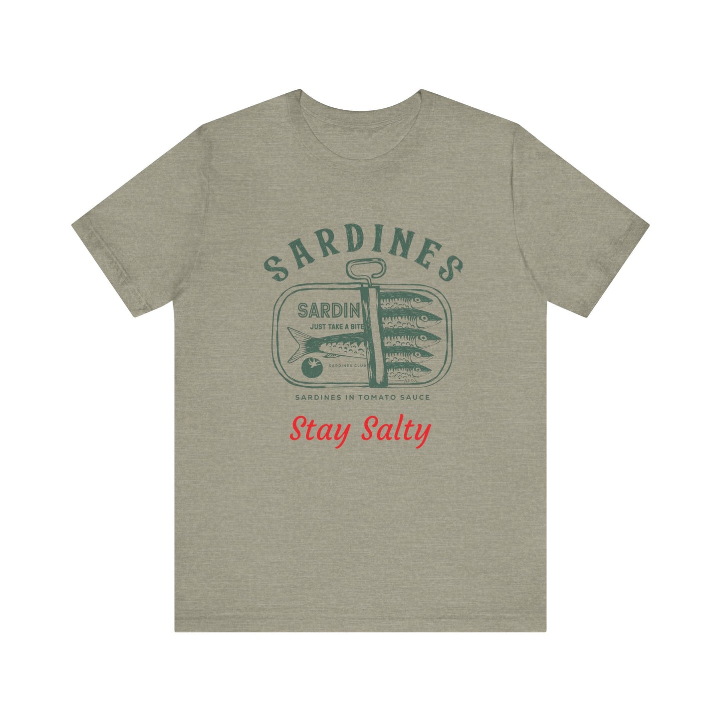 Stay Salty Sardine Unisex Tee, Nautical Birthday Gift, Beach Vacation Shirt, Casual Everyday Wear, Seafood Lover, Ocean Themed Apparel