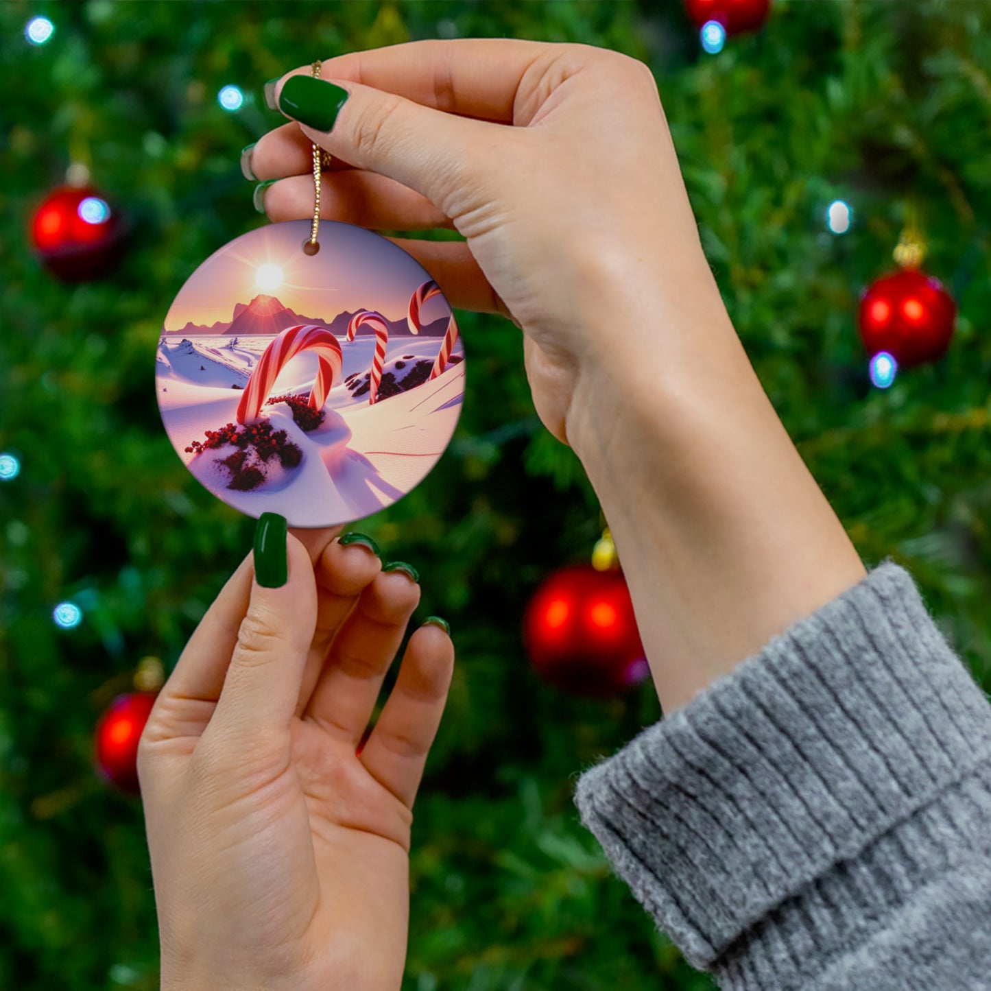 Ceramic Candy Cane Ornament