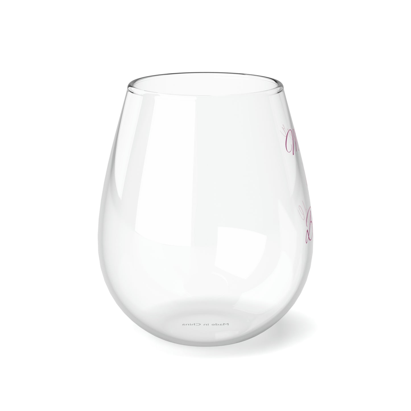Mother of Bride, Stemless Wine Glass, 11.75oz, Wedding Gifts