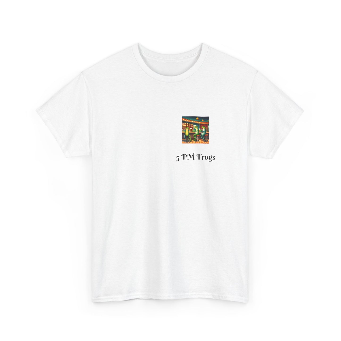 5 PM Frogs at a bar Heavy Cotton Tee, Frog shirt, funny tops, 5PM Frogs