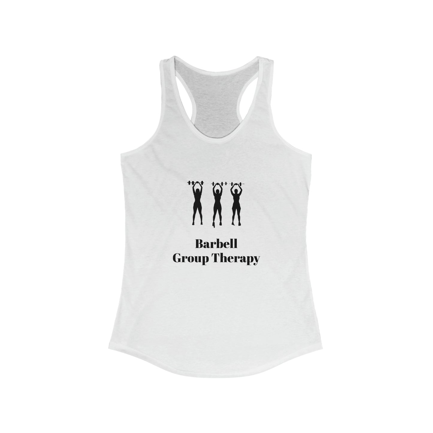 Barbell Therapy top, Women's lifting Racerback Tank, Gym Clothing