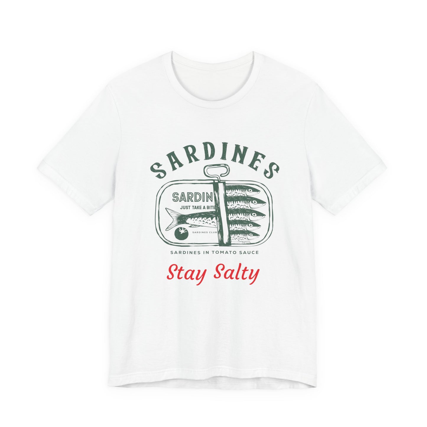 Stay Salty Sardine Unisex Tee, Nautical Birthday Gift, Beach Vacation Shirt, Casual Everyday Wear, Seafood Lover, Ocean Themed Apparel