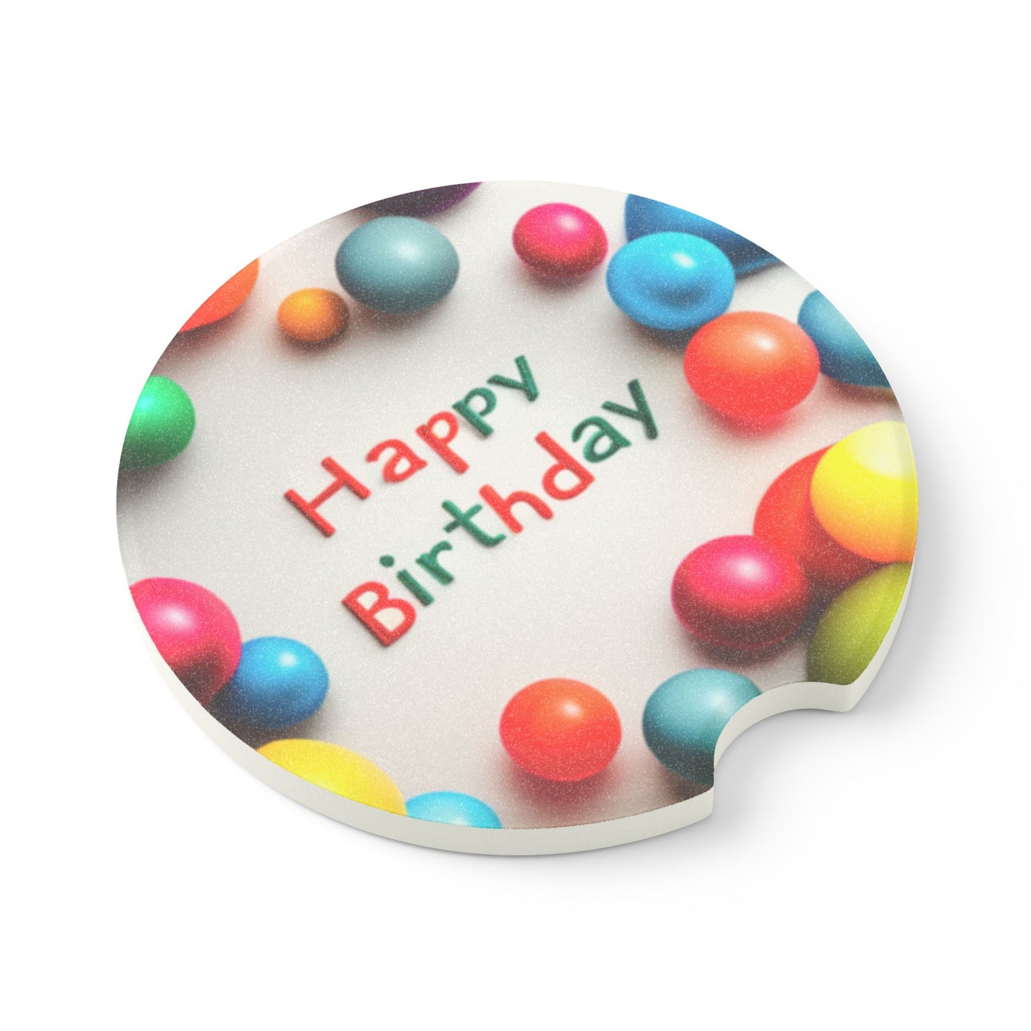 Happy Birthday Soapstone Car Coaster