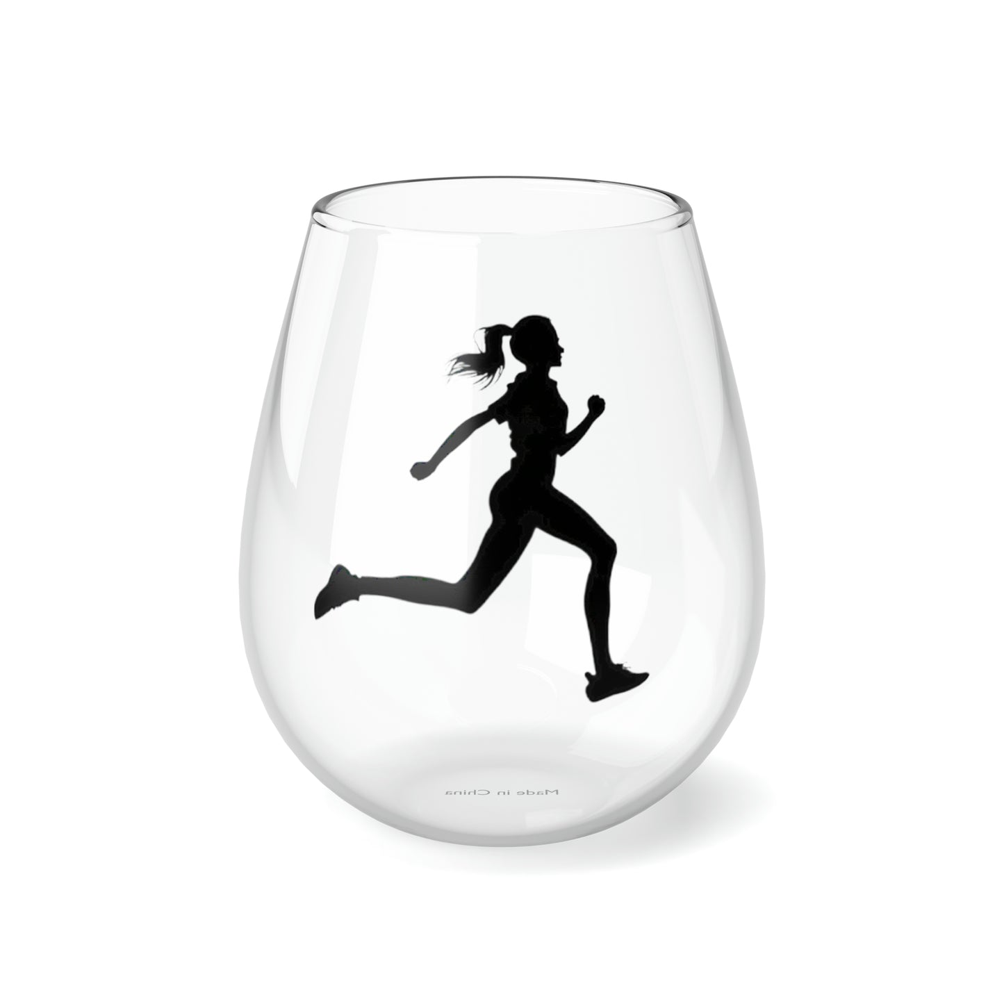 Runner Wine Glass, Stemless Wine Glass, 11.75oz, Runner Gifts