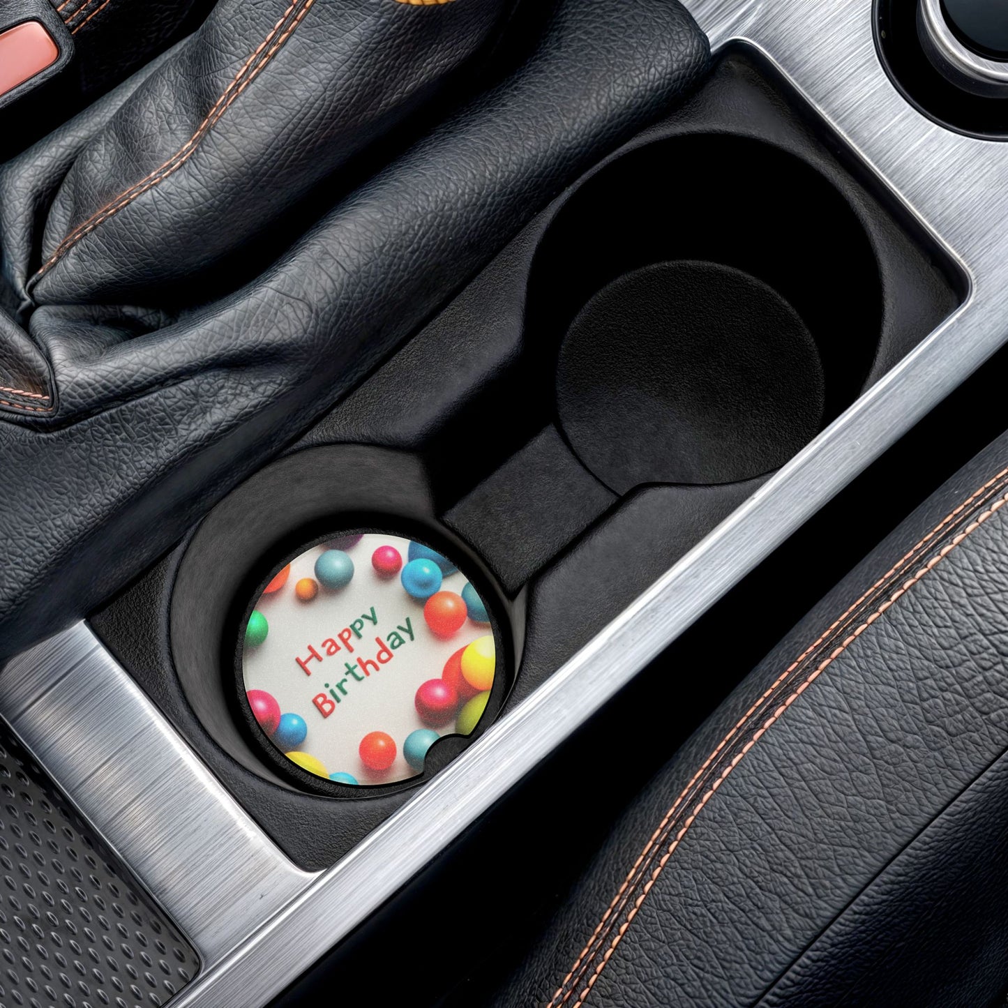 Happy Birthday Soapstone Car Coaster