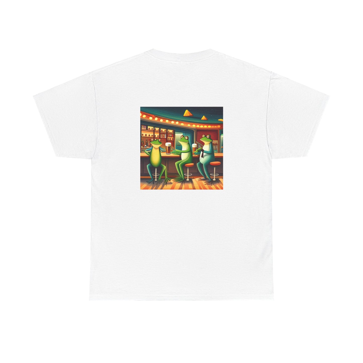 5 PM Frogs at a bar Heavy Cotton Tee, Frog shirt, funny tops, 5PM Frogs