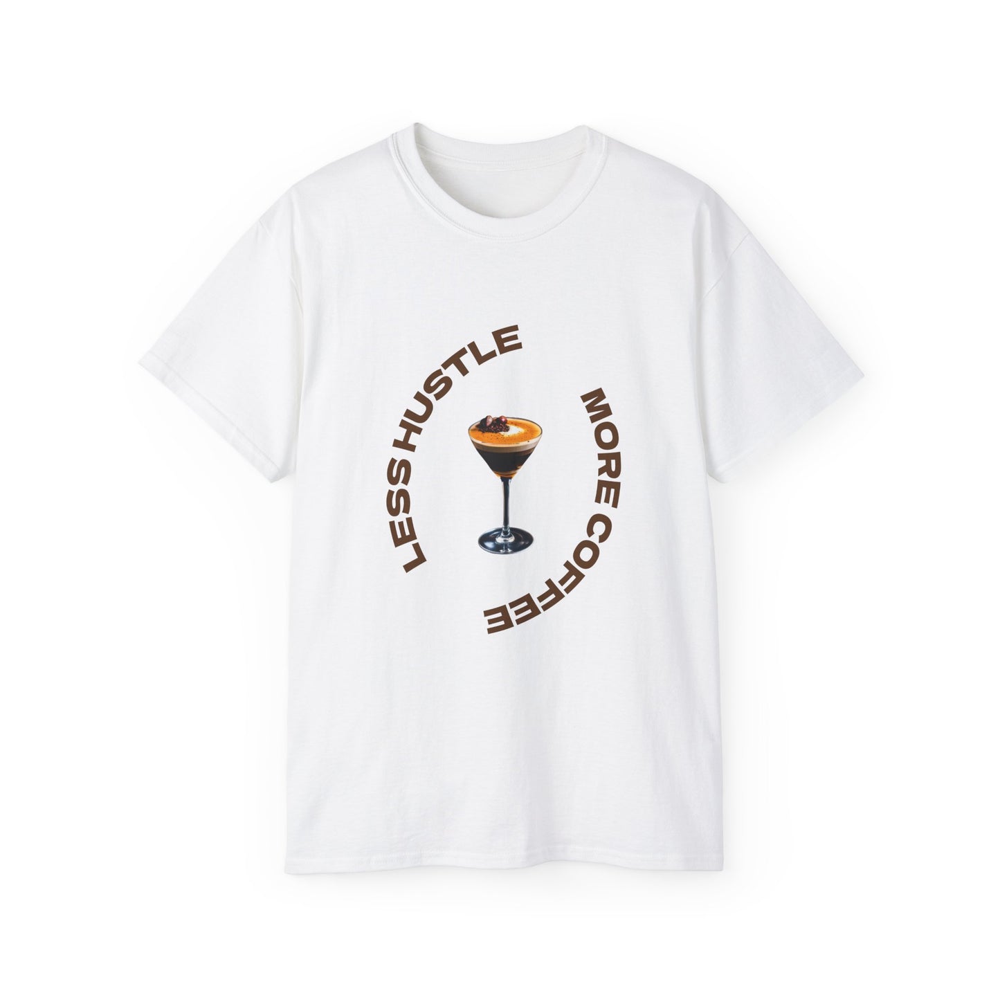 Coffee Lovers Unisex Tee - Less Hustle More Coffee Shirt, Casual Wear, Gift for Baristas, Coffee Addicts, Funny T-Shirt, Everyday Style