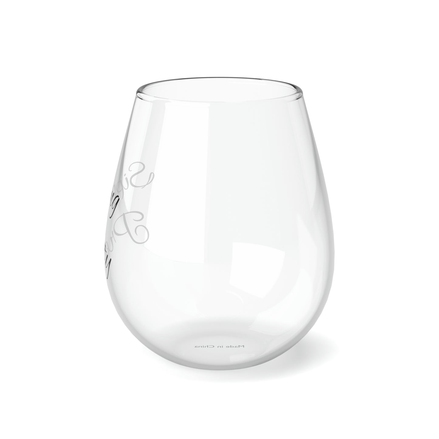 Wine Glass, Stemless Wine Glass, 11.75oz