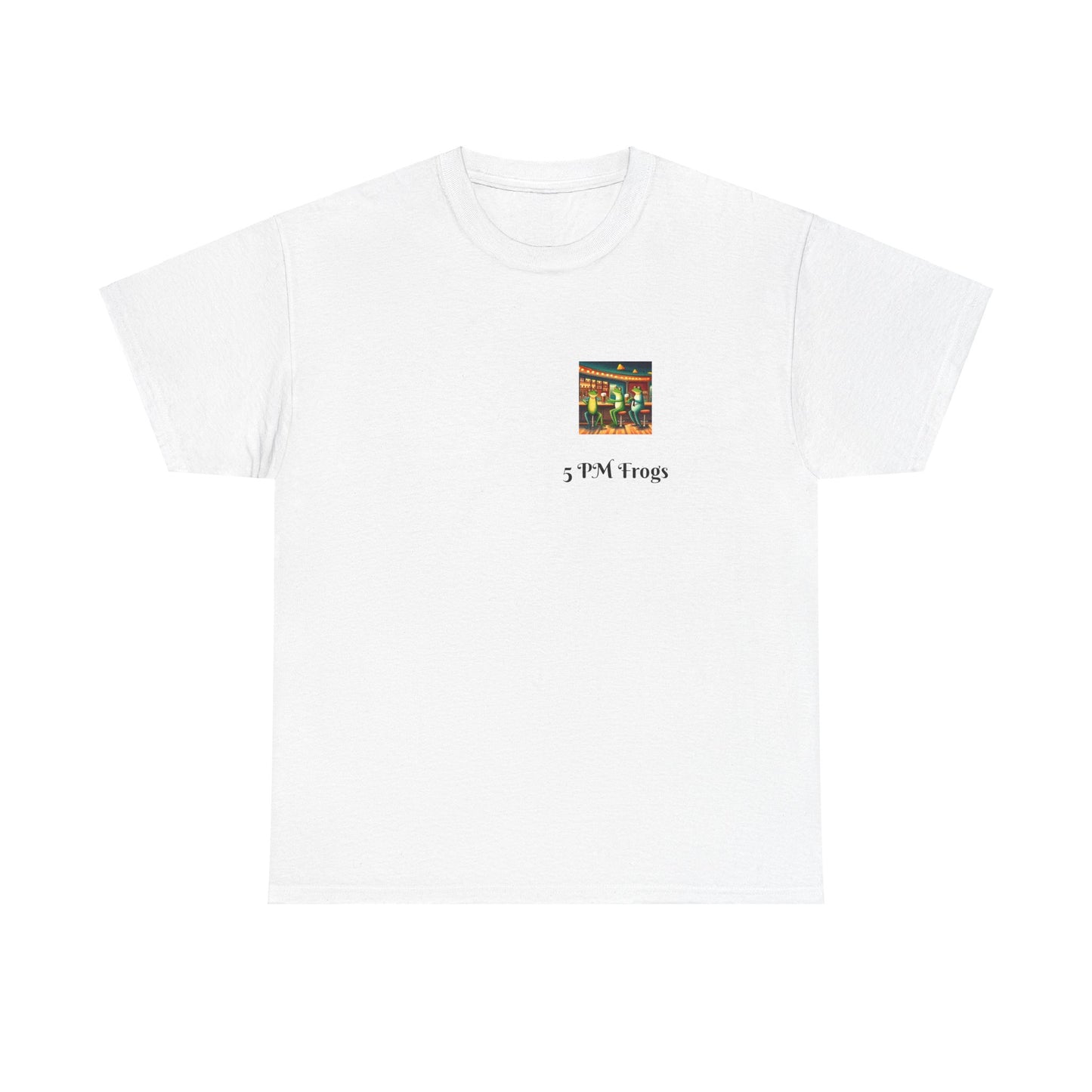 5 PM Frogs at a bar Heavy Cotton Tee, Frog shirt, funny tops, 5PM Frogs