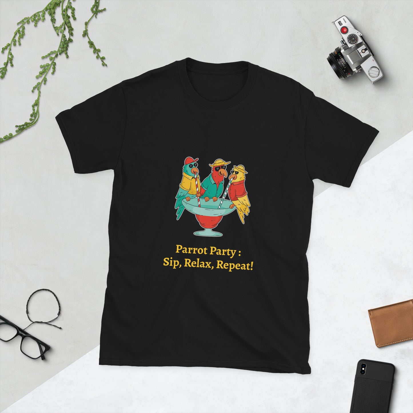 Parrot Party T-shirt, parrot Tee, Cocktail Apparel