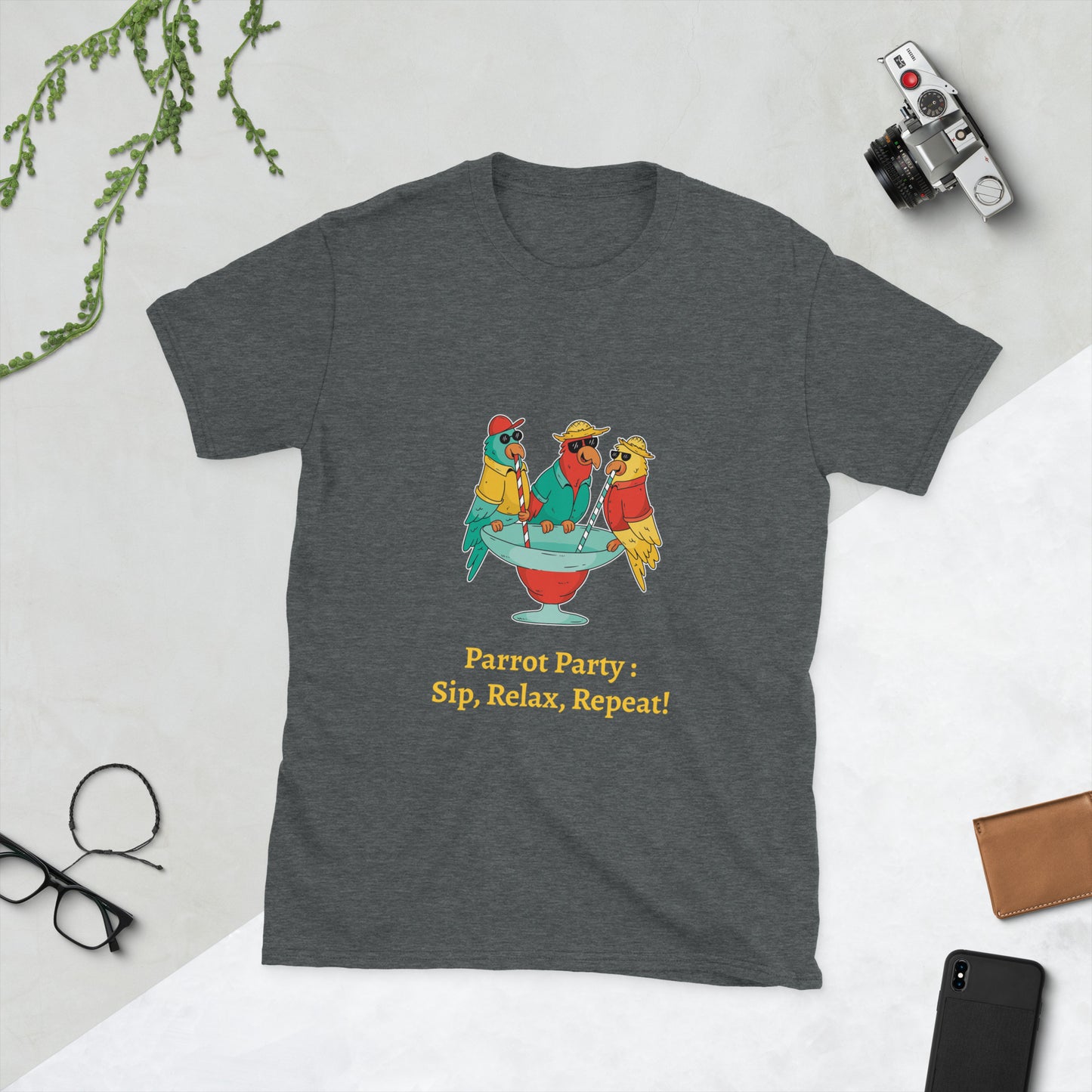 Parrot Party T-shirt, parrot Tee, Cocktail Apparel