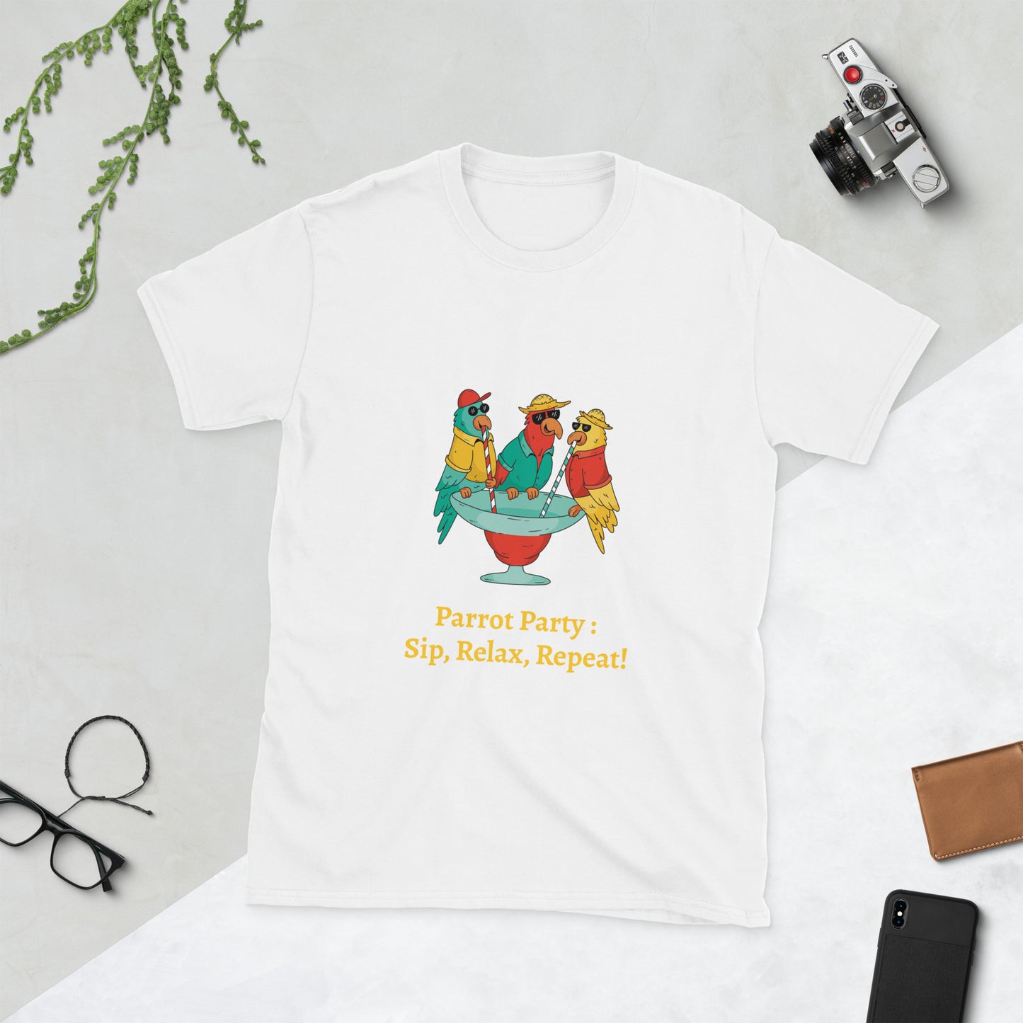 Parrot Party T-shirt, parrot Tee, Cocktail Apparel