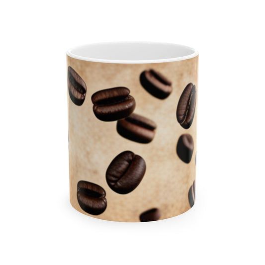 Coffee Bean Ceramic Mug, 11oz