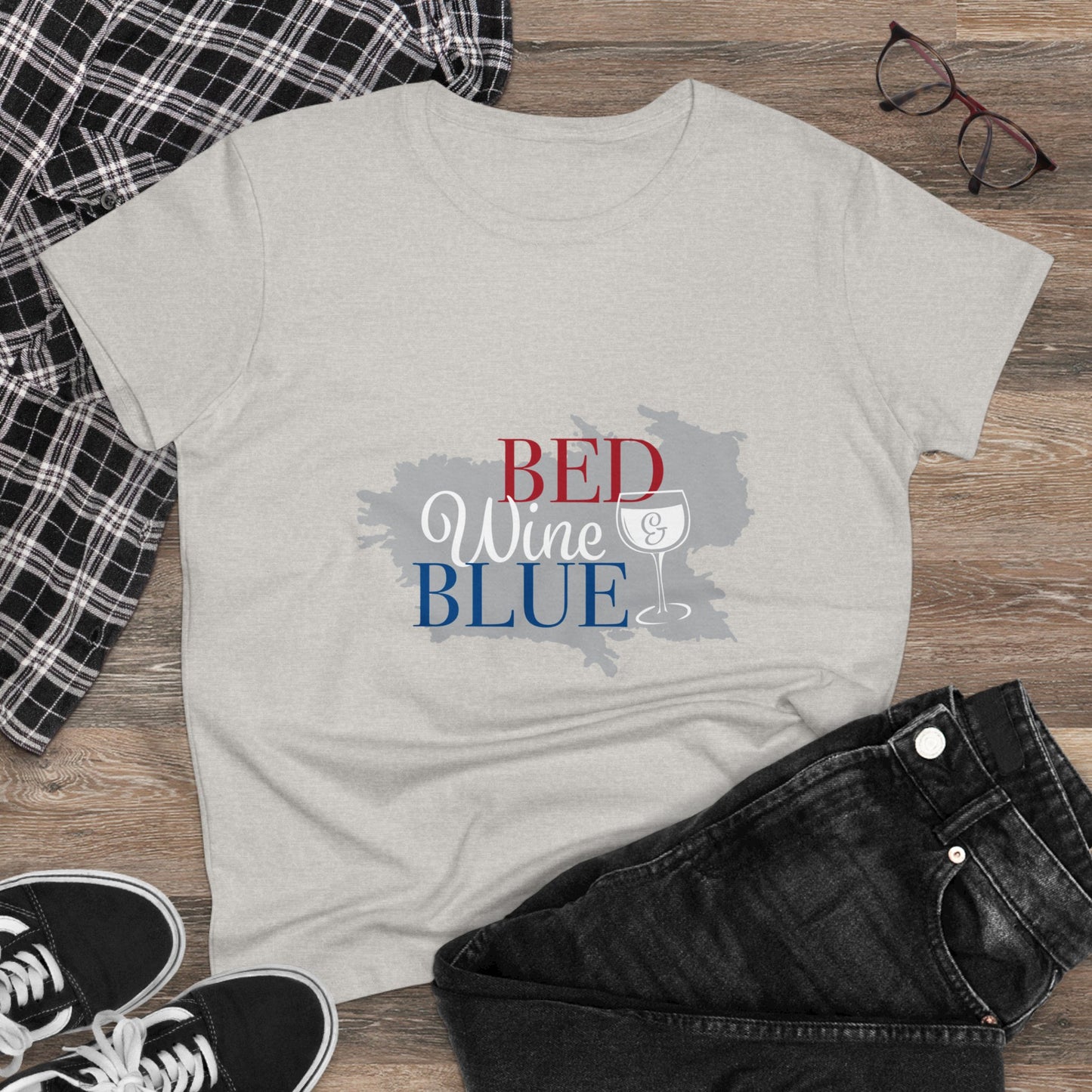 Women's Wine Cotton Tee