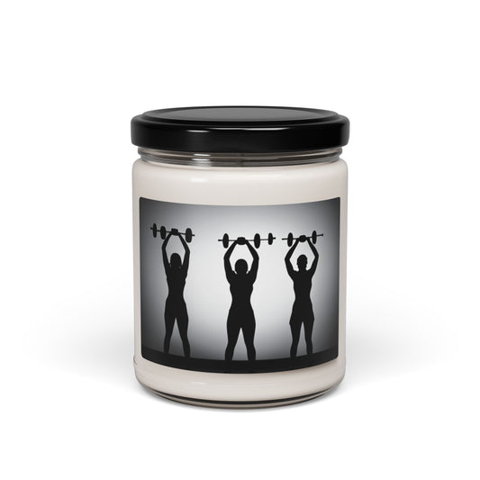 Workout Barbell Scented Soy Candle, 9oz | Weight Lifter Gift