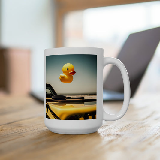 Duck on a Jeep Ceramic Mug 15oz