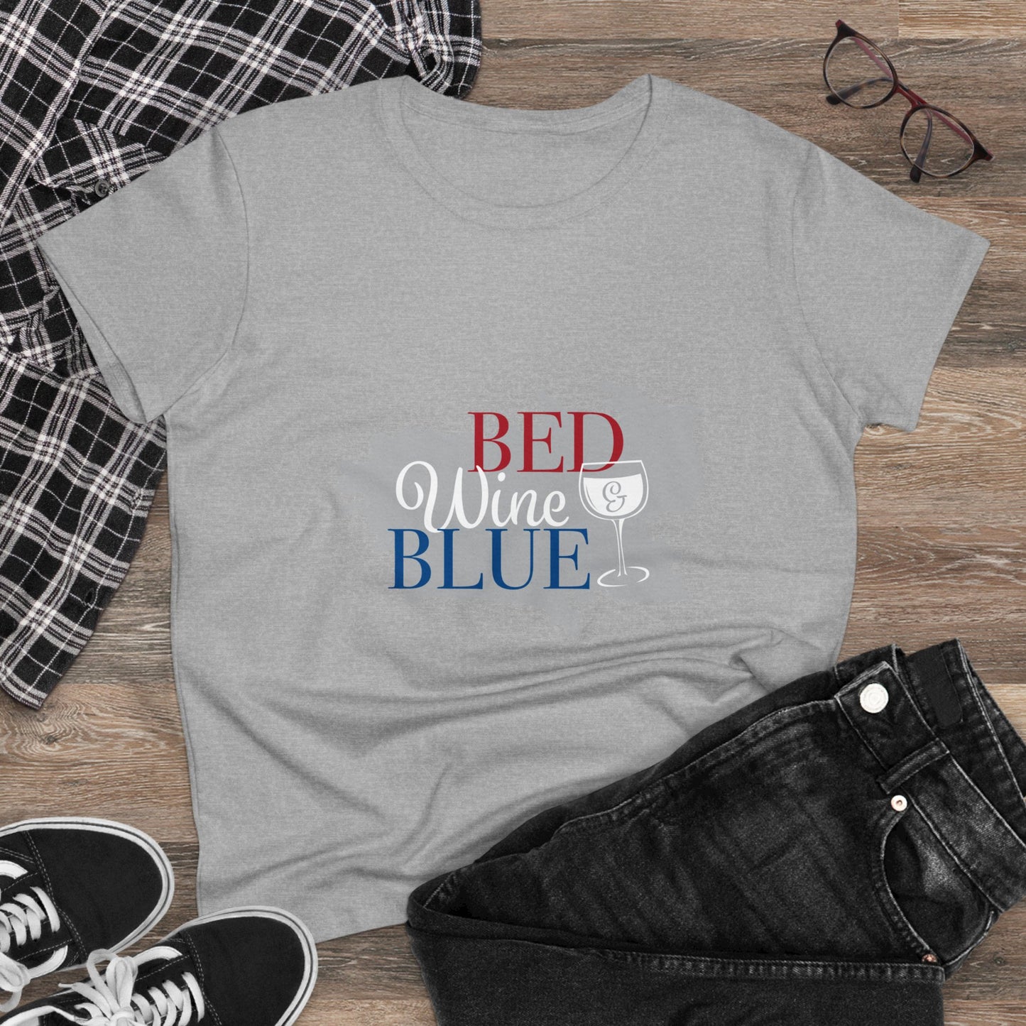 Women's Wine Cotton Tee