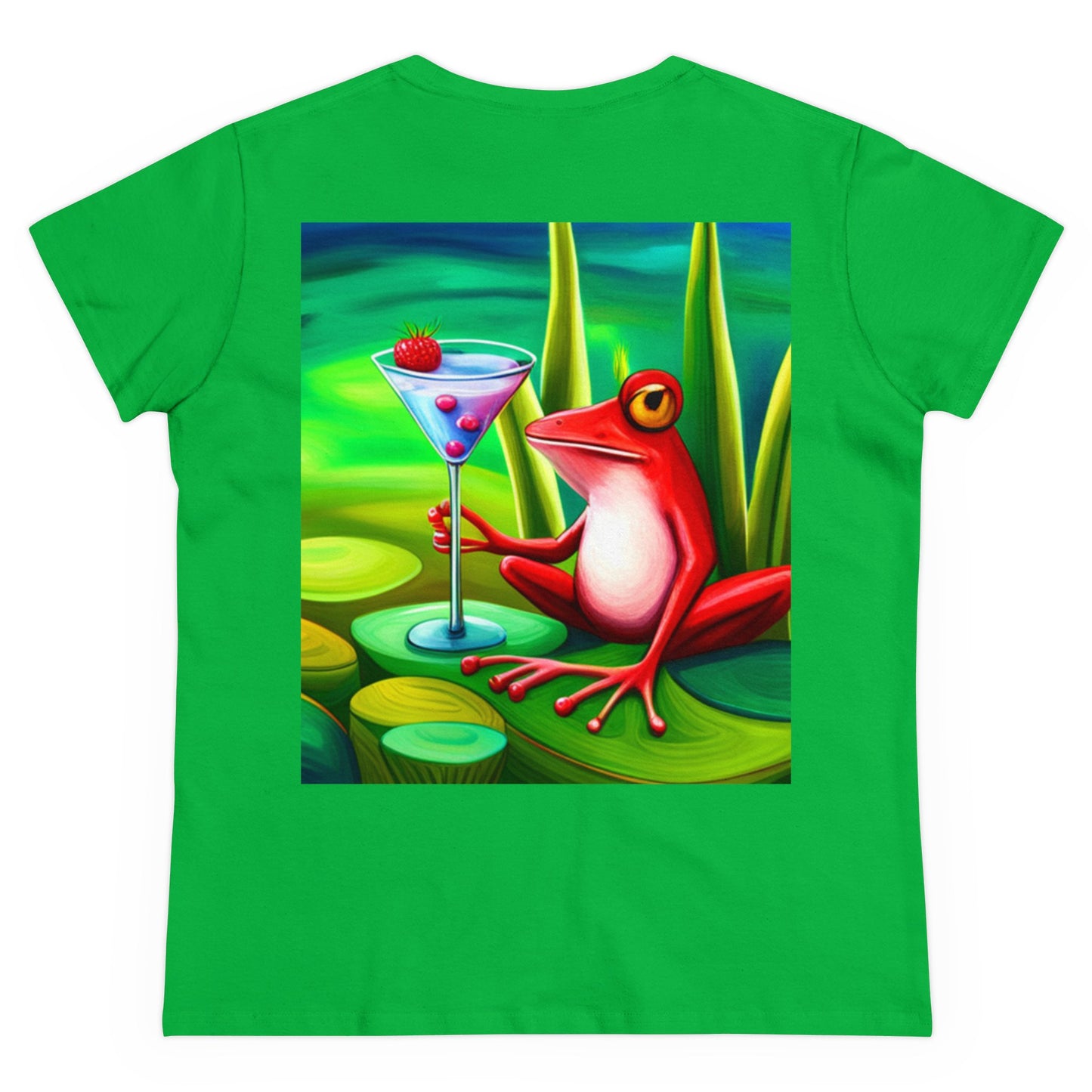 Women's Frog with a cocktail Midweight Cotton Tee