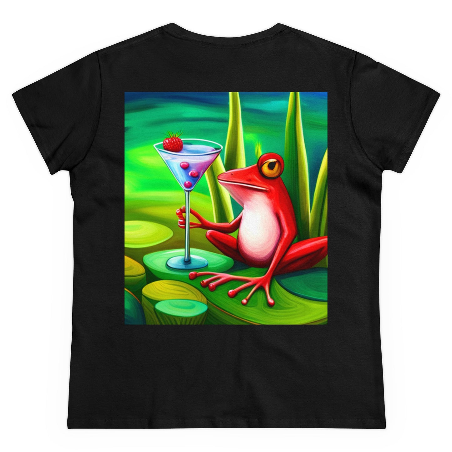 Women's Frog with a cocktail Midweight Cotton Tee